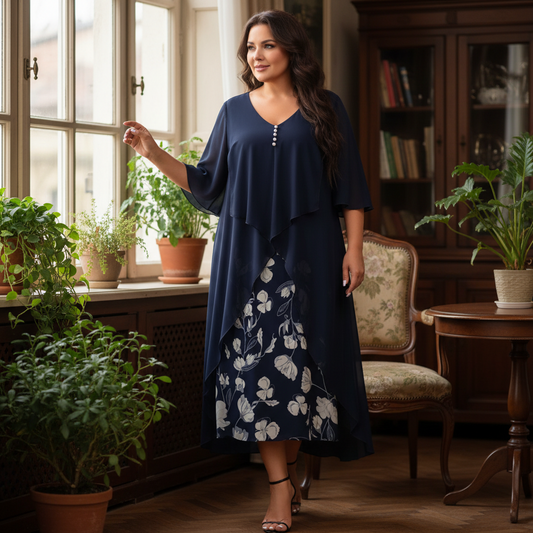 👗Sifon ruha fél ujjakkal