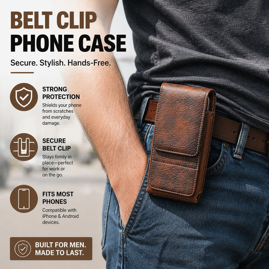 🔗 Belt Phone Holder mágneses zárral – Erős okostelefon-tartó klipszel, övhurokkal és kártyatartóval