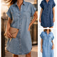 ✨ 👗🌊Női laza farmer ingruha gombokkal — hétköznapi, kényelmes💫