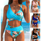 🌸Divatos, mintás, magas derekú bikini szett nőknek👙