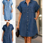 ✨ 👗🌊Női laza farmer ingruha gombokkal — hétköznapi, kényelmes💫