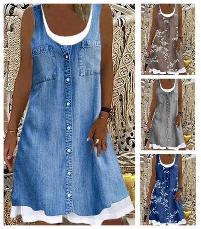 👗☀️ Női farmermintás ruha