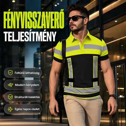 🦺🚧 Férfi láthatósági, kerek nyakú felső – 🛡️ Kiemelkedő láthatóság és kényelmes