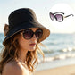 🧢 👒☀️Széles karimájú, masnis napvédő kalap nőknek