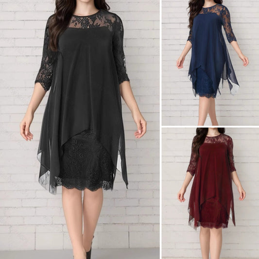 ✨ 【S-3XL】👗Női elegáns sifon térdig érő ruhák