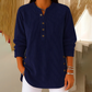 👚 60% KEDVEZMÉNY MOST! 🎉 Női kordbársony Henley felső – stílusos, puha és sokoldalú 🧥📦