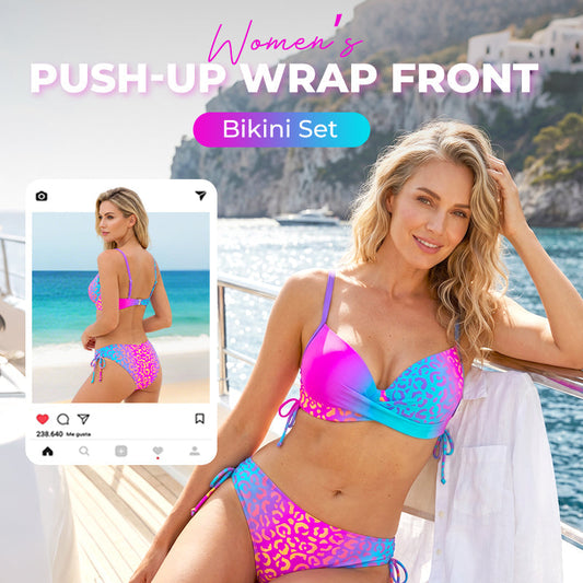 Női push-up csomagolású elülső bikini szett