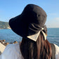 🧢 👒☀️Széles karimájú, masnis napvédő kalap nőknek