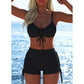 🌞👙 Női bikini szett zsinórral és mintával (rövidnadrággal) ⛱️