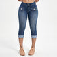 Női slim fit sztreccs farmer capri nadrág
