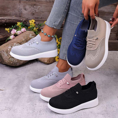 👟☁️ Sétáljon felhőpuhaságú kényelemben – Női légáteresztő hálós slip-on sétacipő