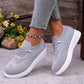 👟☁️ Sétáljon felhőpuhaságú kényelemben – Női légáteresztő hálós slip-on sétacipő