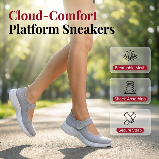 👟 👟☁️ Női kényelmes vastag talpú tornacipő állítható tépőzáras pánttal (EU 36-43) ✨