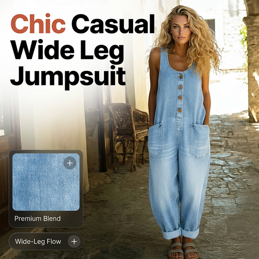 👖 Női farmeres, vállpántos jumpsuit