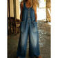 👖 Női farmeres, vállpántos jumpsuit