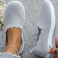 Tartsa lábaid szárazon és hűvösen egész nap – női légáteresztő flyknit slip-on cipők. Utánvétes fizetési lehetőség! 🌬️