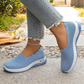 Tartsa lábaid szárazon és hűvösen egész nap – női légáteresztő flyknit slip-on cipők. Utánvétes fizetési lehetőség! 🌬️