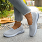 Tartsa lábaid szárazon és hűvösen egész nap – női légáteresztő flyknit slip-on cipők. Utánvétes fizetési lehetőség! 🌬️