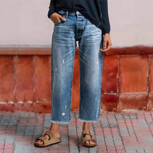 👖Női retro egyenes szárú farmernadrág
