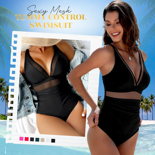 👗 🏝️Mély V-kivágású, hasformáló egyrészes fürdőruha
