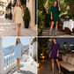 👗 Női elegáns egyszínű kerek nyakú ruha