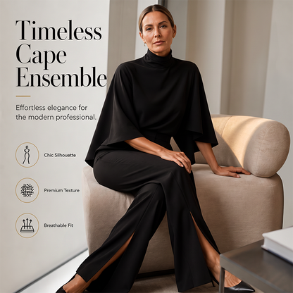 ✨😍Elegáns szett pelerinnel & trapéz nadrággal – Városi kifinomultság a modern nőnek 💫