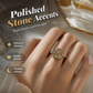 💍 Vintage Arany Szűz Mária Ovális Kristály Gyűrű