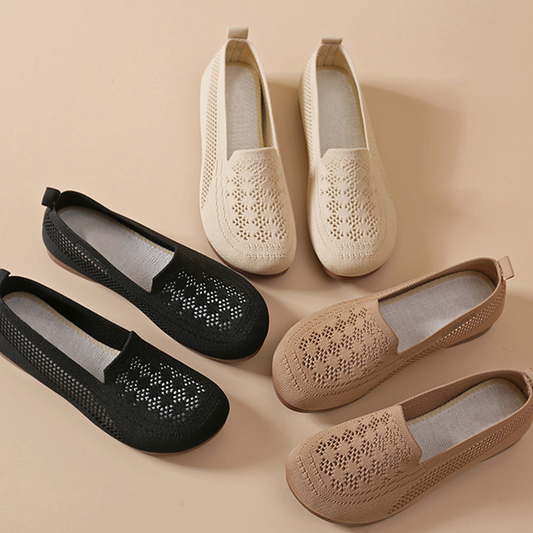 👟 Női légáteresztő, repülő kötésű slip-on cipő