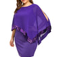 👗 Női Szabálytalan Flitteres Patchwork Hideg Vállú Ruha