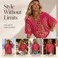 49% KEDVEZMÉNY ⭐👚 Boho Mintás Denevérujjú Felső – Folyékony V-nyak & Könnyed Bohém Stílus