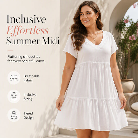 👗 👗 👗 👗 Erőfeszítés nélküli nyári midi ruha