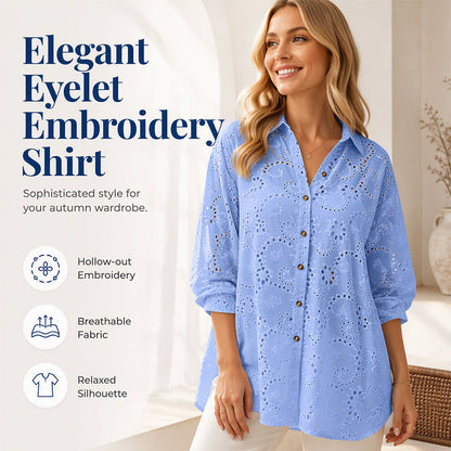👕 👕 Női áttört csipke, lyuggatott, rövid ujjú ing