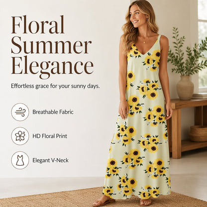 🌻Flowy Vacation Maxi Ruha – Friss Elegancia és Természetes Kényelem🌸