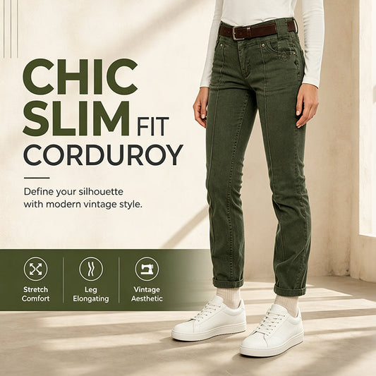🤎 Női elegáns, szűk szabású stretch farmer