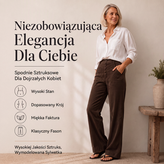 🤎✨ Kordbársony széles szárú nadrág finom csíkokkal, magas derékkal, elöl gombokkal, klasszikus szabás — érett elegancia, karcsú, kifinomult