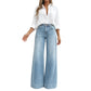 👖 Hosszabbnak tűnő lábak, könnyű kényelem | Női vintage magas derekú, széles szárú farmer