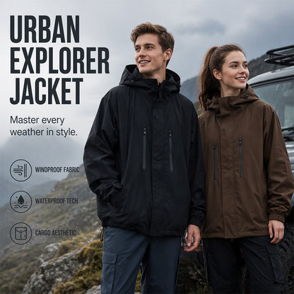 🔥2026 ÚJ NAGY AKCIÓ - 49% MEGTAKARÍTÁS💕☔🌧️Unisex Vízálló Szélálló Kapucnis Cargo Kabát🧥Kültéri Utcai Kabát