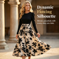 👗✨Női virágmintás hosszú ujjú A-vonalú maxiruha