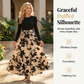 👗✨Női virágmintás hosszú ujjú A-vonalú maxiruha