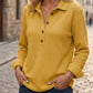 🧶✨ Női gofri kötésű hosszú ujjú henley felső – Kényelmes, előnyös és könnyedén stílusos