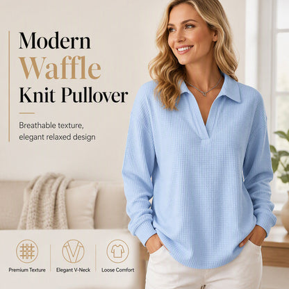 Bestseller🏆🧶 Női hosszú ujjú, V-kivágású kötött top