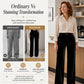 💎 Emelt textúra | Női bársony magas derekú széles szárú nadrág